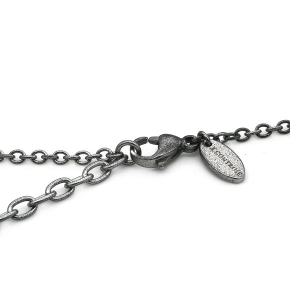 Red Design Skull SST Necklace Black Ion Plating - Picture 5 of 5